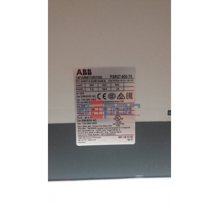 ABB, softstart, PSR37-600-70, 18.5kW, 37A,control 100-240VAC, PSR37