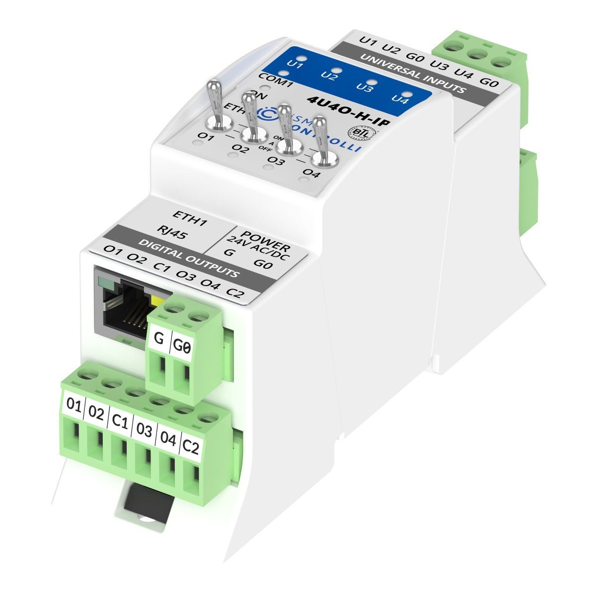 iSMA-B-4U4O-H-IP - 4 universal inputs, 4 relay outputs