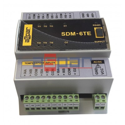 6 inputs for the temperature measurment, SDM-6TE
