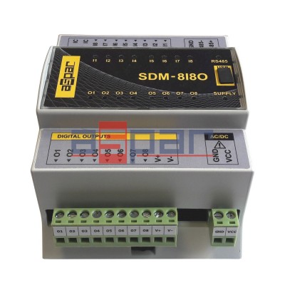 8 digital inputs, 8 PNP outputs  SDM-8I8O