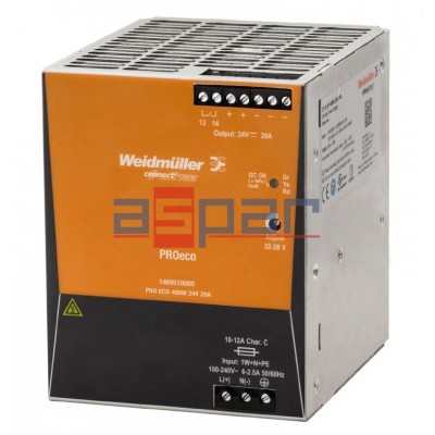 switch-mode power supply unit, 24 V, PROeco 480W 24VDC 20A